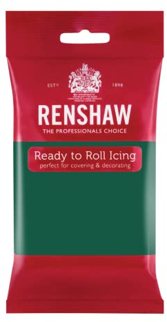 RENSHAW Ready to Roll Fondant Icing Farbige Ready to Roll Zuckerguss Zuckerpaste für Feiern, geformte Kuchen, Cupcakes & Dekorationen Renshaw farbige Fondantglasur - Smaragdgrün 250g