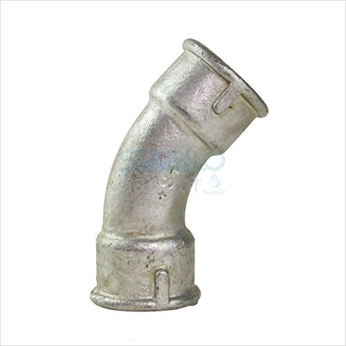 Stabilo-Sanitaer Rohrbogen 1 1/2 Zoll DN40 lang 2xIG Bogen Temperguss Fitting Gewindefitting Tempergussfitting Rohrfitting