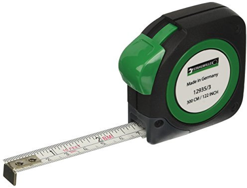 STAHLWILLE 12935/3 | Maßband 3 m | Roll-Bandmaß metrische und zöllig Skala | 300 cm 122 inch | Made in Germany
