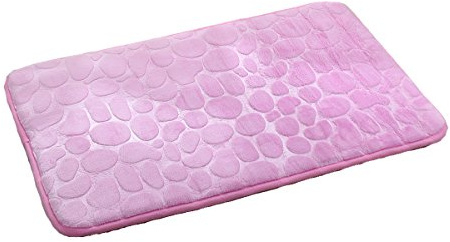 Vadteppik vadderad matta sten optik dusch WC dyna 45 x 70 cm (rosa)