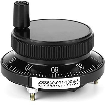 CNC Handrad Gehäuse 100PPR 6 Terminal Klemmen Elektronische Handrad Impulsgeber Handrad 60mm Encoder 5V für CNC System(schwarz)