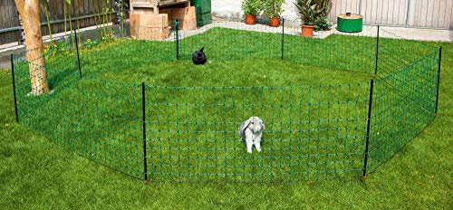 Elektronetz, Kleintiere, Wildschutznetz grün, 65cm, Einzelspitze - 25m - Abwehr Dachs,Marder, Reiher, Otter - Hüteschutz Kaninchen und Hasen, Welpen - Garten, Camping, Volierenschutz, Zierteichschutz