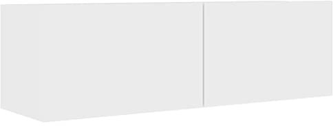 vidaXL Meuble TV, Armoire de Télévision avec Compartiment, Meuble Télé de Salon Salle de Séjour Intérieur, Scandinave, Blanc Bois d’Ingénierie