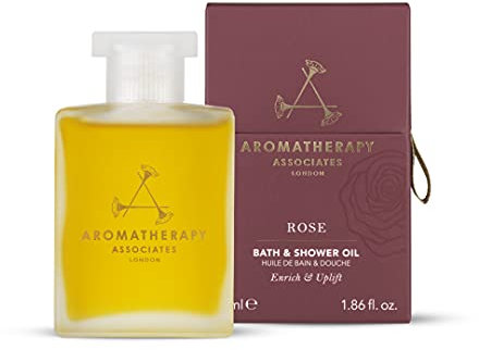 Aromatherapy Associates Rose Huile de bain et douche 55 ml. Warm Damask Rose, connu pour être un anti-dépresseur naturel, combiné avec des huiles essentielles pures de Géranium & Palmarosa