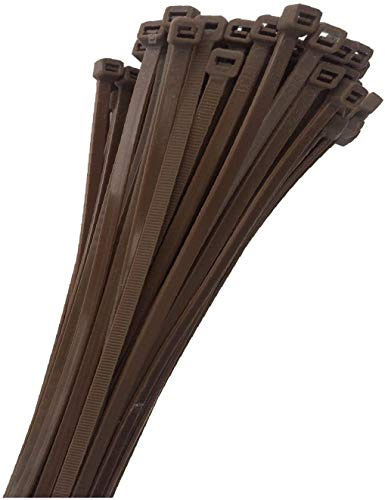 KnnX Nylonkabelband 300 mm x 4,8 mm Brun 100‑pack - 22,43 kg dragstyrka