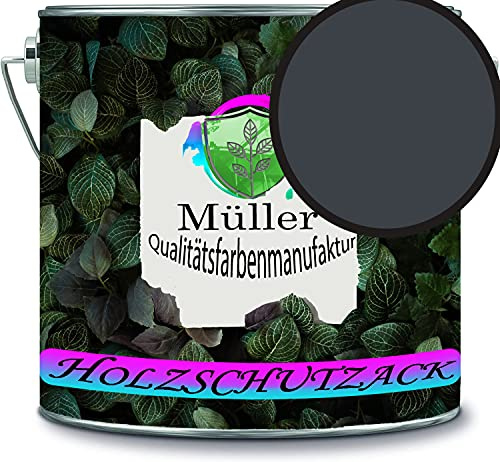 Holzschutzlack Holzlack Holzlasur wetterbeständiger Langzeitschutz Wetterschutzfarbe Holzschutzfarbe RAL 7016 Anthrazitgrau // Müller Qualitätsfarbenmanufaktur