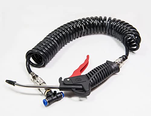 Web Truck Set aria compressa nero 5m tubo a spirale pistola soffiaggio camion auto barca, tubo aria compressa, pressione massima 13 BAR, strumento per operai metallici, garage, officine