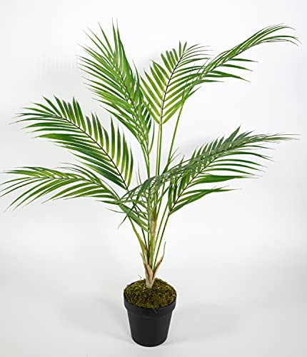 Seidenblumen Roß Zimmerpalme 80cm im Topf CG Kunstpalme Dekopalme Kunstpflanzen künstliche Palme Arekapalme
