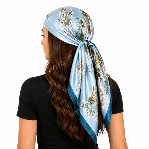 FAIRYGATE Damenschal Schal Tuch Blume Bandana Halstuch Kopftuch Schals 90 x 90 cm Bunte