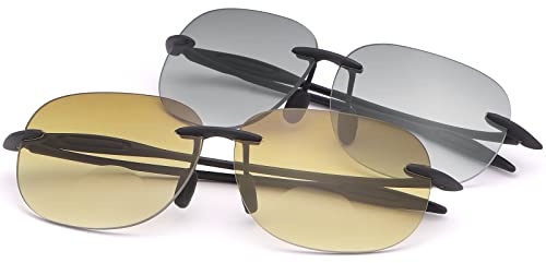 MIRYEA 2 Paar randlose Bifokal-Lesebrille UV400-Schutz-Sonnenbrille für Damen und Herren Klassische Vintage-Brille