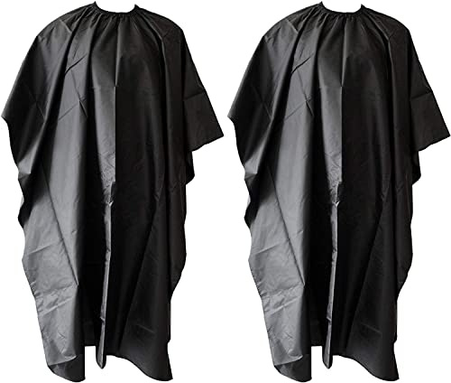 Invero 2 Piece Durable Unisex Deluxe Hairdressing Cape - Complete with Fastening - Ideal for Cutting Hair at Home, for Barbers, Hairdressers or Hairstylists - 140cm x 90cm