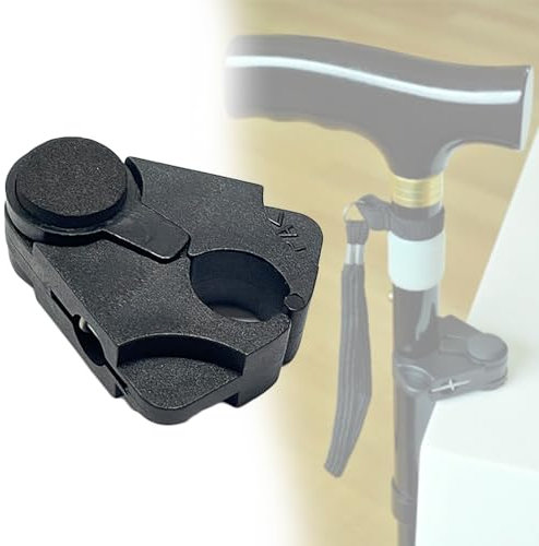 Gehstockhalter-Clip Krückenstockhalterung zur Befestigung an Schreibtisch, Tisch, Theke für ältere Menschen mit Behinderung, passend für Gehstöcke mit 0,5-0,9 Durchmesser