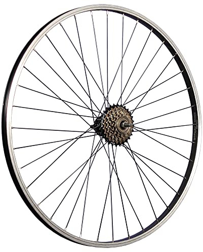 28 tums cykel bakhjul aluminiumfälg med 6 fack skruvkrans svart
