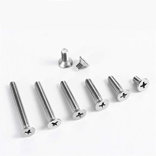 DOLUNTO 10/50 M2 A2-70 304 Edelstahl GB819 Kreuz Flach SENKKOPFSCHRAUBE Schraubenlänge 3-25mm (Farbe : 4mm 50pcs, Größe : M2)