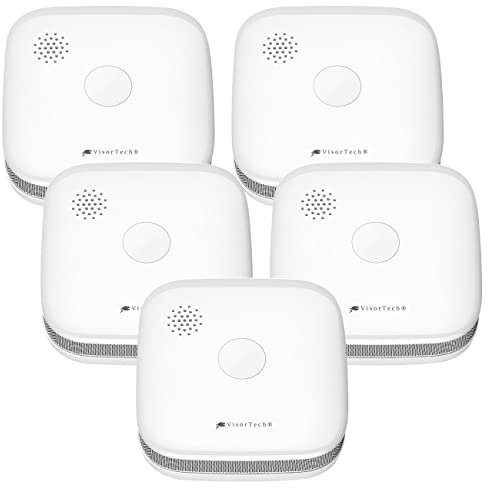 VisorTech Vernetzbarer Feuermelder: 5er-Set drahtlos vernetzbare Funk-Rauchwarnmelder, 5-Jahres-Batterie (Rauchmelder mit Funkverbindung, Brandmelder Funk vernetzbar, Alarmanlage)