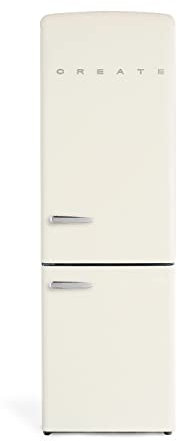 CREATE / FRIDGE STYLANCE/Frigorífico Combi 330L Blanco roto/Diseño y estilo Retro Vintage