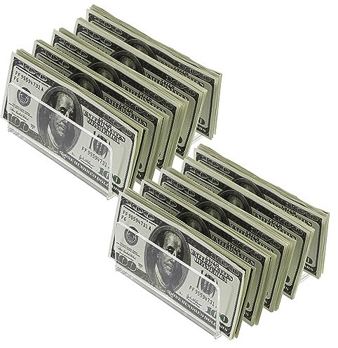 BTSKY Confezione da 2 organizer da scrivania in acrilico, con 5 scomparti, divisore per banconote, espositore, espositore da tavolo, per buste, trapuntatura, righelli