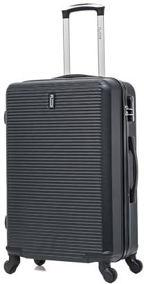 CELIMS - Valigia Media 20 kg Rigida Leggera | Valigia da Stiva 65cm Donna | Lucchetto Integrato | ABS | Trolley Medio 65cm con 4 Ruote | Nero
