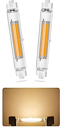 AEPOYU R7S LED 118mm Dimmbar Lampen, 20W R7S LED Birne Ersatz 200W Halogenlampen, Warmweiß 2700K 2000LM, R7S LED COB Birne, LED Stablampe 360 Grad Licht, AC 220-240V, 2er Pack