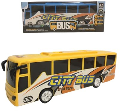 Pullman Juguete para Niños Luces Sonidos Movimiento Autobús Urbano Autobús Juguete Luces Sonidos Movimiento Bump & Go Autobús Juguete Camina cuando se encuentra con un obstáculo Cambiar Dirección