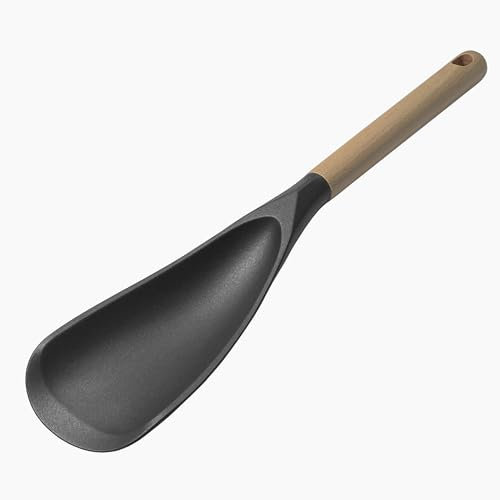 Kochlöffel für Antihaft-Kochgeschirr, XiaoZu Silikonlöffel zum Mischen, Schaufeln und Schaben, Schwarz