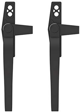 Fenster-Schloss für UPVC-Fenster Fensterverriegelungsgriff, 4 Stück Tür- und Fenstergriffe, polierte Aluminiumlegierung, weiß, schwarz, Tür- und Fensterverriegelung, Push-Fenster-Türgriff(Color:Svart)