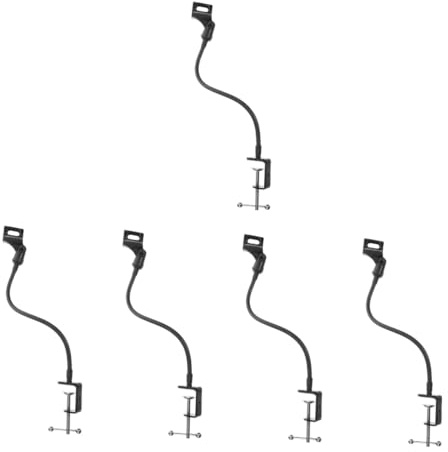 Toyvian 5sets Mic Stand Microphone Stand Bendable Phone Holder Mic Arm Desk Phone Rack Flexible Tube for Mount