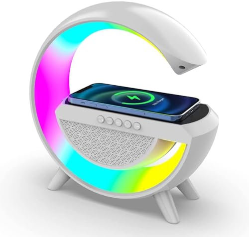 Klack Altavoz Bluetooth portátil, lámpara de Mesa y Cargador inhalámbrico Tipo G