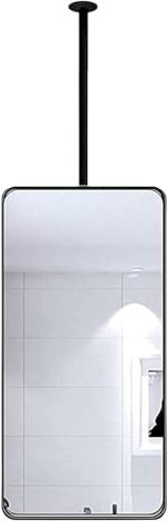 Quadratischer Spiegel für Deckenhängestange, Wandspiegel, schwimmender Badezimmer-Schminkspiegel, rechteckiger Deckenspiegel – anpassbarer Spiegelboom (40 x 60 cm)