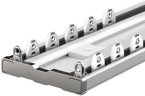 TZUFA Gardinen Schienensystem 2 Läufig Gardinenschiene, Vorhangschiene Deckenmontage Vorhangstange Aluminium Für Schlafzimmer, Esszimmer, Wohnzimmer Oder Küche(100cm)