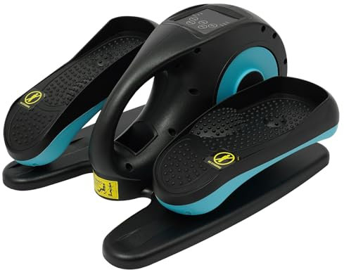 Elliptical Trainer, Ellipsentrainer im Sitzen mit Fernbedienung unb Display, Untertisch Ellipsentrainer für Zuhause - 5 Geschwindigkeiten, Cross Trainer für Senioren, Erwachsene (Blau)
