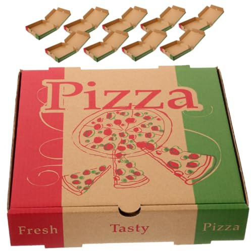 SHOWERORO 10stücke Pizzakarton Aus Dickem Papier Leere Aufbewahrungsbox Strapazierfähig Für Restaurants Und Takeaway Geeignet Mit Sicherer Verpackung