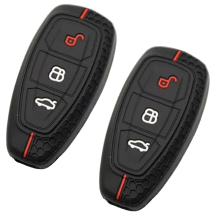 2 Stück Autoschlüssel Hülle Kompatibel mit Ford 3-Tasten Autoschlüssel,Silikon Schlüsselhülle Auto Schutzhülle für Ford Fiesta Zubehör Silikon Cover Autoschlüssel Hülle Schutzhülle für Ford Mondeo