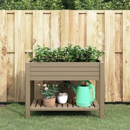 Xichuzi Jardinera Alta Polipropileno marrón Claro 110x45x79 cm, Huerto Urbano Terraza, Jardineras Exterior, Jardineria Maceteros, Mesa De Cultivo, Huerto En Casa 364176