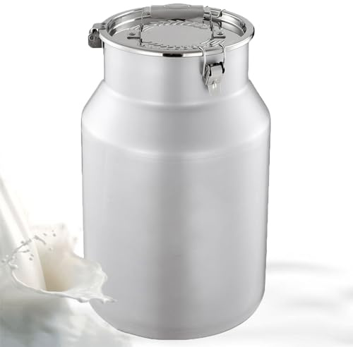 Generic Pichet À Lait En Acier Inoxydable, Pour Stocker Le Vin, L'huile Et Le Jus, Pichet À Lait À L'ancienne Pour La Cuisine À Domicile, Le Bar Et Le Restaurant,12L