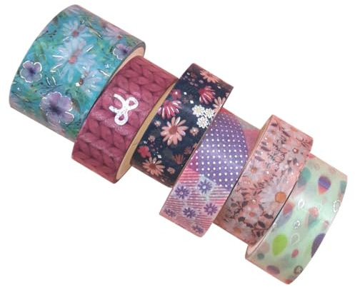 STOBOK 6rollen Selbstklebende Washi Tape Für Bastelarbeiten Handgemachte Dekoration Und Scrapbooking Mit Klebestreifen Vintage-blumenmustern