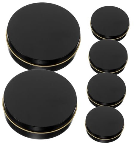 Tofficu 6pcs Tinplate Candle Jars Balm Tins Small Airtight Containers for Makeup Organiser Storage Portable Candle Boxes for Home Supply