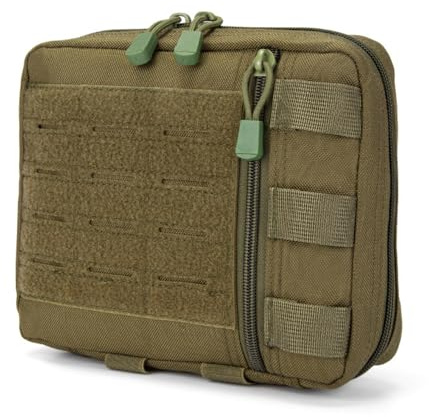 Molle Admin påse, taktisk första hjälpen-väska verktyg påse med krok och ögla fästanordning för vandring camping fiske
