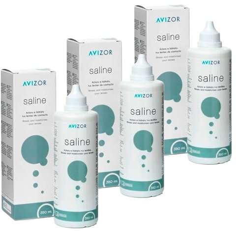 Avízor Saline Pack 3x350ml - Saline Solution for All Types of Contact Lenses - Long-Lasting Hydration and Rinsing - Gentle and Effective Cleaning - Complete Eye Care Solution