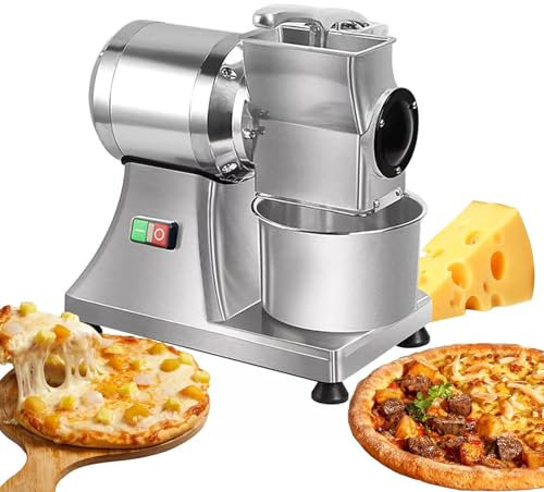 Rallador de Queso EléCtrico Comercial Rotatorio de 550 W/0,75 HP, de Acero Inoxidable, 40 Kg/H, para Mantequilla, Pan y Salvado. Rallador de Queso Grande.