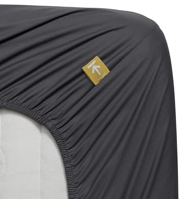 Beddinghouse Perkal Baumwolle - Spannbettlaken für Topper - 80x200 - Anthrazit