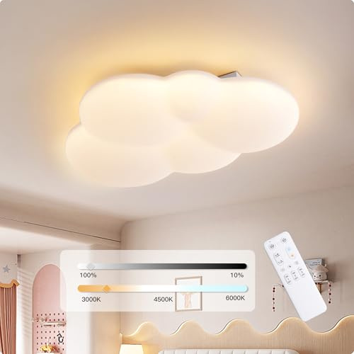 YUEEU Led Deckenleuchte Schlafzimmer 30CM Kinderzimmer Lampe Decke Dimmbar | Wolkelampe Deckenlampe für Kinder Kinderlampe Wolke Kinderzimmelampe mit Fernbedienung 3000K-6000K Babyzimmer