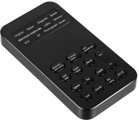 KONTONTY Mini Modificateur de Voix Noir Abs 8 Effets Sonores, Carte Son pour Diffusion en Direct, pour Divertissement et Live Broadcast