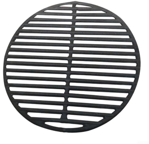 Grille de barbecue en fonte, grille de cuisson ronde antiadhésive, grille de cuisson extérieure pour fumoirs, granulés, gaz et charbon de bois (grille de 35 cm)