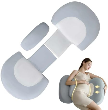 SOONHUA Pregnancy Pillows for Sleeping, Adjustable Maternity Body Pillows with Removable, Washable Cover, Maternity Pillow Support for Back, Belly, and Hip Relief, Ideal for Pregnant Women