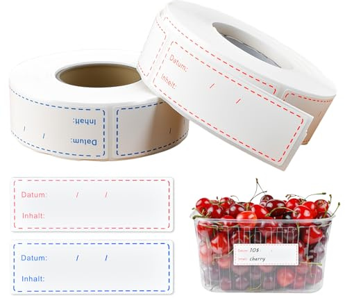 Zithgen 1000 PCS Etiquetas Congelador, Etiquetas Adhesivas Cocina 7.5 * 2.5cm Etiquetas para Congelar para Escribir Etiqueta de Congelación Pegatinas Extraíbles para Recipientes y Frascos