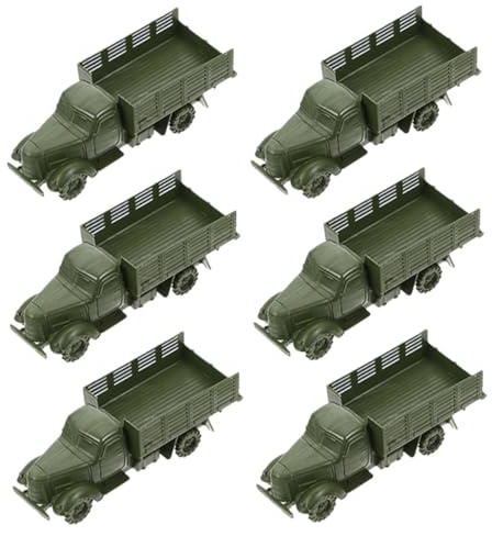 ORFOFE 6pcs Military Truck Model Toy Set for Toddlers and Kids, Mini Plastic Transport Vehicle Toys for Sand Table Play and Construction Vehicle Decoration