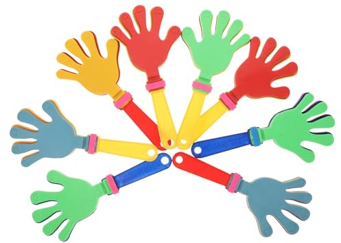 VALICLUD 8 piezas Hand Clappers Plásticos Coloridos Generadores de Ruido para Animar Fiestas Eventos Deportivos Cumpleaños y Celebraciones Compactos y Fáciles de Usar