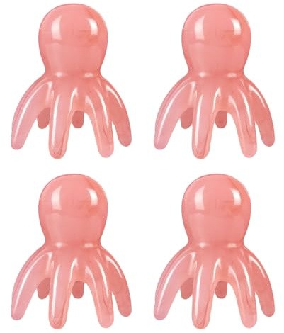 Abaodam 4pcs Octopus Massage Comb for Scalp Massage Tool Octopus Head Massager Manual Scalp Scratcher Brush for Deep Relaxation and Daily Spa Use