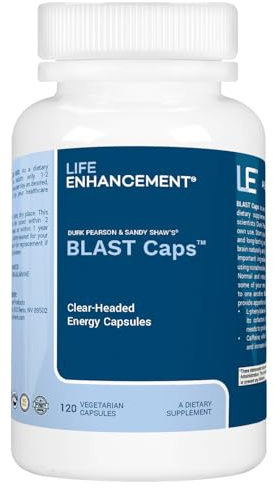 Life Enhancement Blast Caps, 60 Capsules - Energy and Focus Supplement - Nootropics Brain Support Supplement with B12, Niacin, Caffeine, Taurine, Phenylalanine, Vitamin C, & More